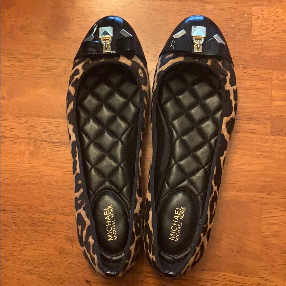 Michael Kors Leopard Print Haircalf Flats